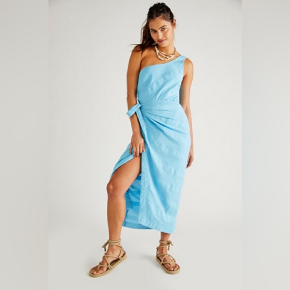 Free People “At Leisure” Midi Dress - Blue Parrot